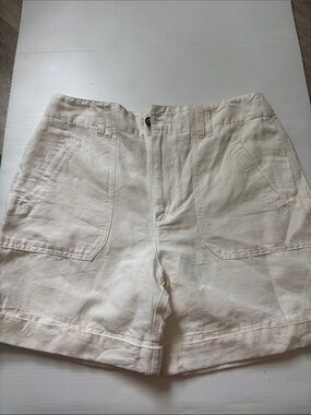 Sundance Cream Linen Cotton Blend Bermuda Shorts Size 10
